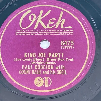 1941 JAZZ - Count Basie - Paul Robeson 78 rpm OKEH 6475 KING JOE V+ - Image 1 of 4