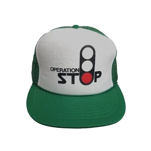 Vintage Operation Stop Snapback Ball Cap grün Mesh Mütze rot Signal Otto Taiwan - Bild 1 von 7