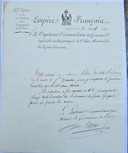 Lettre à en-tête 1811 de 1ere Légion 2ème Escadron, Gendarmerie Impériale