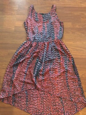 Vestido Aqua Bloomingdales Para Mujer Mediano Azul Naranja Rojo Geométrico Moderno Diseñador Foto 1 de 4