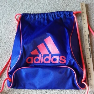 adidas Drawstring Cinch Sack Back Pack Gym Bag In Purple/Orange - Picture 1 of 6