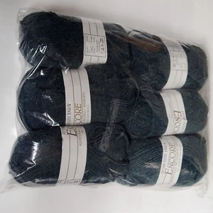 PLYMOUTH YARN ENCORE Worsted 25%WOOL 75% ACRYLIC # 670 DkGreenMix 200 YDS 6 skns - Picture 1 of 4