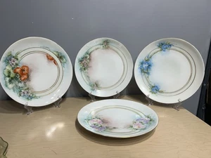 Antique Thomas Sevres Bavaria Lunch Plates 8”Set Of 4 Gold Banding Hand Painted - Picture 1 of 6