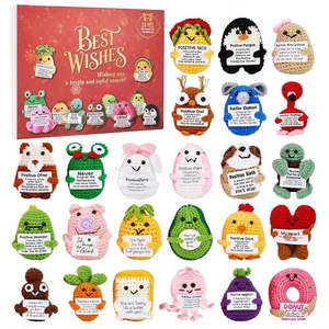 2D Acryl Adventskalender 2025,24 Tage Positive Häkeltiere Weihnachten Countdown - Bild 1 von 8