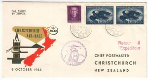 Airmail Netherlands Dutch 1953 Christchurch Air Race To New Zealand FDC 1953 - Picture 1 of 2