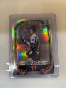 Bowman Bobby Witt Jr. Scouts Top 100 2021 cromo novato RC #BTP-11 Royals - Imagen 1 de 2