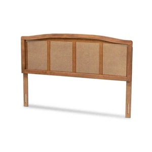 Baxton Studio Marieke Queen Size Ash Brown Finished Wood Headboard - Picture 1 of 8