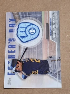 2023 CHRISTIAN YELICH TOPPS FATHERS DAY COMMEMORATIVE PATCH CARD #FD-CY BREWERS - Picture 1 of 3
