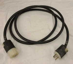 Hubbell NEMA L5-20R 20A 125V Twist-Lock Adapter 10' ft Cord to 5-15P Plug 12/3 - Picture 1 of 5