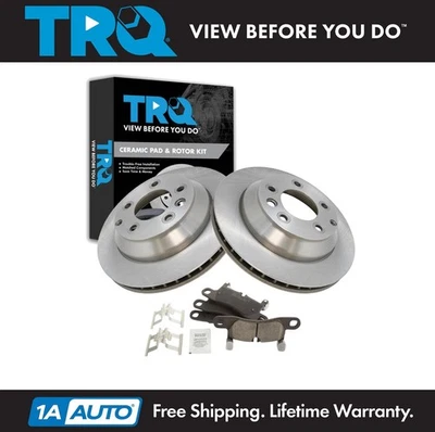 Kit de pastillas de freno trasero y rotor de cerámica TRQ para 11-18 Cayenne 11-17 Touareg Foto 1 de 4