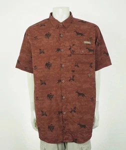 Columbia PHG Hunting Super Sharptail Shirt Mens 2XT 2XLT Tall Red Button Vented - Picture 1 of 4