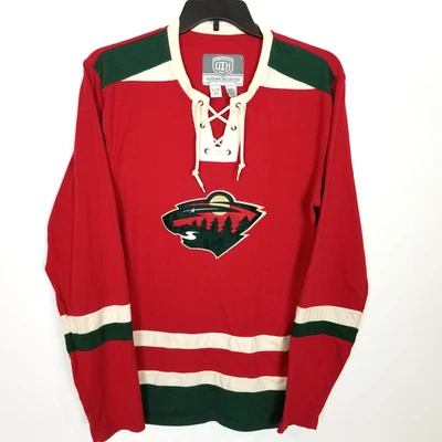 VTG Minnesota Wild Red Hockey Jersey Sweatshirt Men Sz L  Causeway Collection - Image 1 of 4