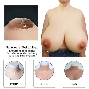 Silicone Breast Form Plate Faux seins Silicone Gel Filler X Cup Crossdresser - Imagen 1 de 11