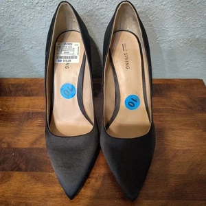 WOMEN'S CALL IT SPRING BLACK SUEDE HEELS W/GOLD DETAIL SIZE 10 - Picture 1 of 5