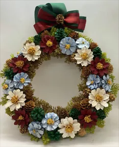 Ghirlanda 112 Fiori Corona 32 cm. da parete o porta ingresso nuova - Foto 1 di 2