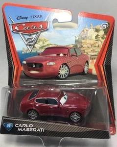 2010 / 2011 Disney Pixar CARS 2: "CARLO MASERATI" (#25) Error Card - Brown Eyes - Picture 1 of 11