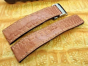 24mm/20mm Ostrich Leg Leather Watch Band Bespoke Vintage Exotic Leather - Picture 1 of 14