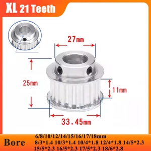 XL 21 dientes correa de distribución polea diámetro de rueda síncrono 6-18 mm para correa de 10 mm de ancho - Imagen 1 de 24