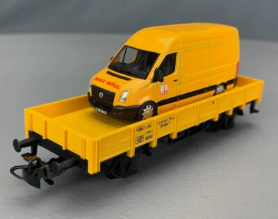 HO Märklin DB Werkzeugwagen Low Side Flat & Max Bögl Construction VW Van HO4176 - Image 1 of 4