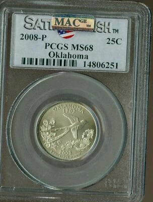 2008 P OKLAHOMA QUARTER PCGS MS 68 SF PQ 2ND FINEST GRADE MAC SPOTLESS . - Image 1 of 2