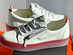 $930.00 Giuseppe Zanotti Men's Soft Leather Low-Top Luxury Sneakers 9 US/42 EU
