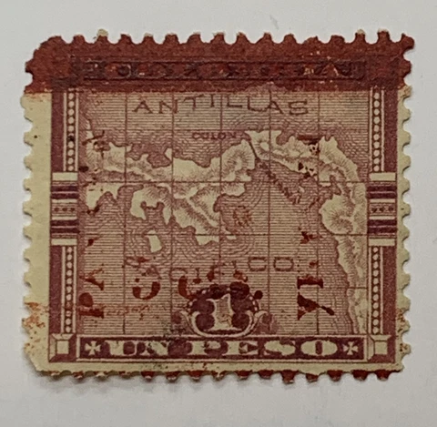ERROR 1906 PANAMA 5C STAMP #183 BLOTCHY FADED OVERPRINT Cover