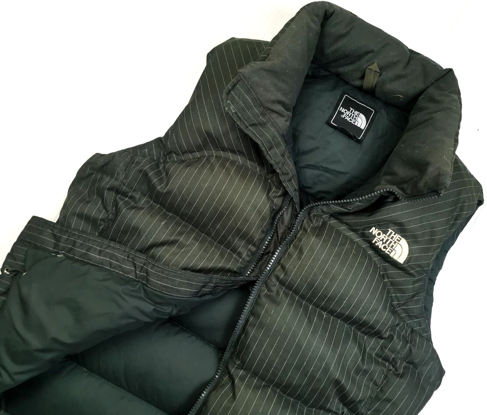 *LO ÚLTIMO CHALECO GRIS A RAYAS ACOLCHADO ACOLCHADO THE NORTH FACE NUPTSE 700 para mujer S Foto 1 de 4