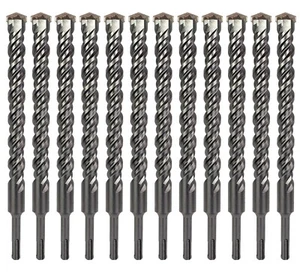 12 Pezzi 3/4" x 8" SDS Plus Punta Trapano Punta in Carburo per Muratura Pietra Roccia - Foto 1 di 7
