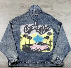 Louise Paris Womens size 2X Denim Jacket Good Vibes  - Picture 1 of 8