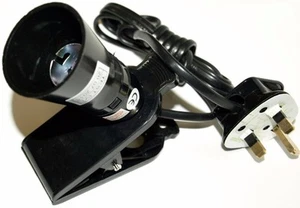 Clip-On BC Switched Lampholder Lamp Light With 2m Mains Lead, 60W, UK Plug Black - Picture 1 of 2