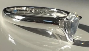 Diamonique 1.00 cttw Solitaire Ring, Platinum Clad Pear Sz 7 New In Box - Picture 1 of 9