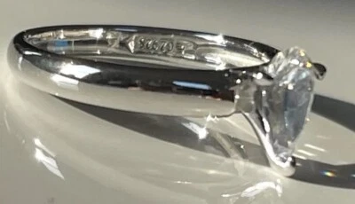 Anillo solitario Diamonique 1,00 cttw, pera revestida de platino talla 7 nuevo en caja Foto 1 de 4