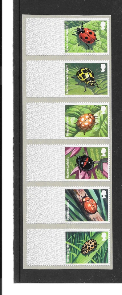 POST & GO (2016): LADYBIRDS - STRIP OF SIX BLANK LABELS (MA16) - Image 1 of 1