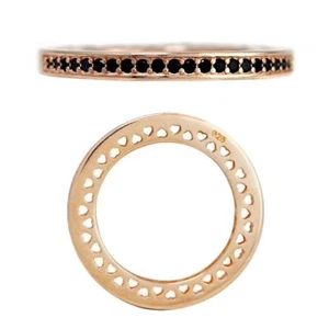 ANELLO IN ARGENTO 925 ARGA159 CON PIETRE E CUORI TRAFORATI LATERALI - ROSATO - Picture 1 of 1