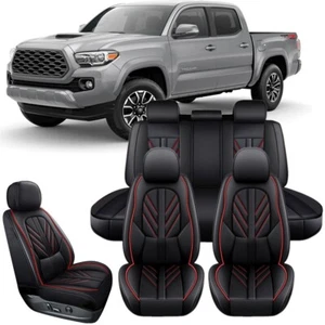 For Toyota Tacoma 2007-2024 Crew Cab 4-Door Car Seat Cover Front Rear Cushion - Picture 1 of 11