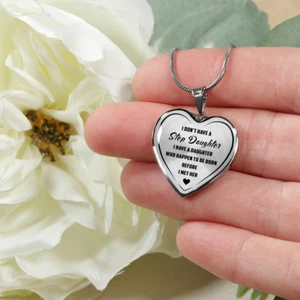 Great Gift For Step Daughter, Luxury Heart Necklace From Step Mom Dad Parent - Picture 1 of 7