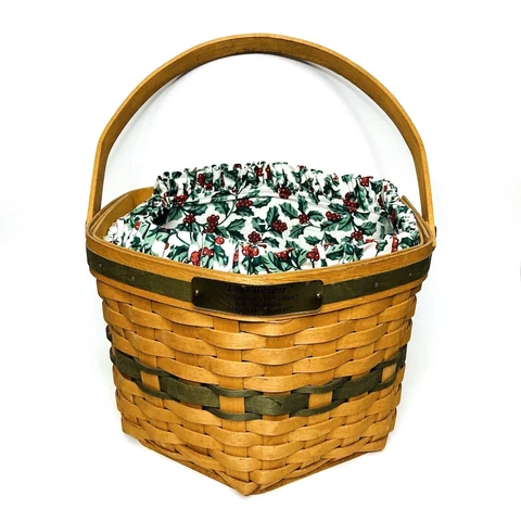 Longaberger Christmas Snowflake Basket Liner Protector 3 Piece Set 1997 Vintage Cover