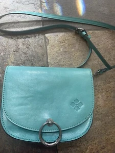 Patricia Nash Bettina Saddle Bag Crossbody Clutch Türkis Aqua Leder weich - Bild 1 von 13