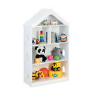 Kinderregal Haus, Kinderzimmer Bücherregal, Spielzeugregal, Spielzeugablage weiß