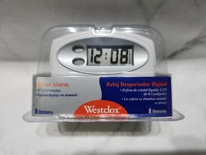Westclox Omni White Digital Alarm Clock Runs Battery Operated .5" LCD Display - Picture 1 of 9