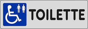 Adesivo Toilette disabili negozi uffici luoghgi pubblici 15CMx5CM START - Foto 1 di 1