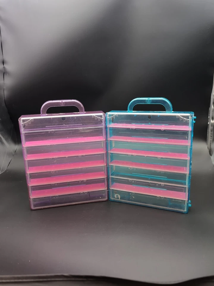 2 Shopkins 收藏箱存储粉色和蓝色 L👀K!  — 第 1/4 张图片