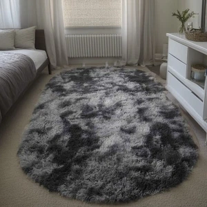 31'' x 62'' Oval Fluffy Plush Non-slip Carpet Machine Washable for anyroom rug - Picture 1 of 7