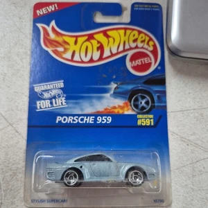 1995 Hot Wheels Blue/White Card Collector #591 Porsche 959 hellblau 15790 NEU - Bild 1 von 1