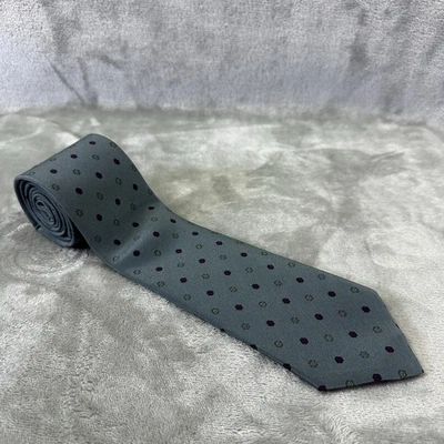 Richel de luxe 100% Silk Neck Tie 3.25” x 58” Blue Purple Diamond Circle Print - Image 1 of 3