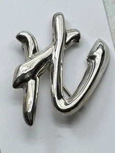 Buchstabe H Sterling Silber Vintage 925 Initialen Anstecknadel Brosche Thailand 7,5 Gramm - Bild 1 von 5