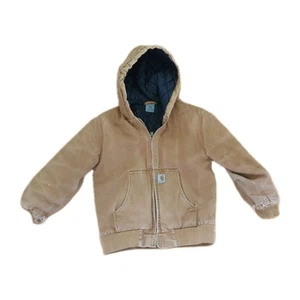 Carhartt Youth Size M Medium 10/12 Brown Canvas Coat Jacket Lined Quilted M20 - Picture 1 of 10