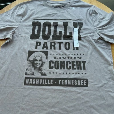 Dolly Pardon XL Tan T-Shirt New with tags!  Live In Concert! - Image 1 of 4