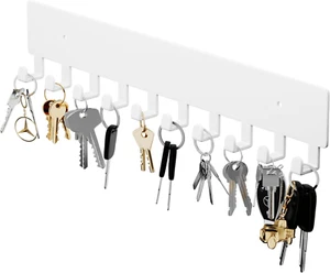 Key Holder for Wall, Key Hooks with 10 Hooks Wall Mounted Key Holder for Hallway - Picture 1 of 11