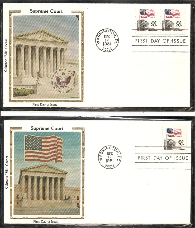 US SC# 1894-1895 Flag- Court FDC. Colorano Silk Cachet. - Image 1 of 1